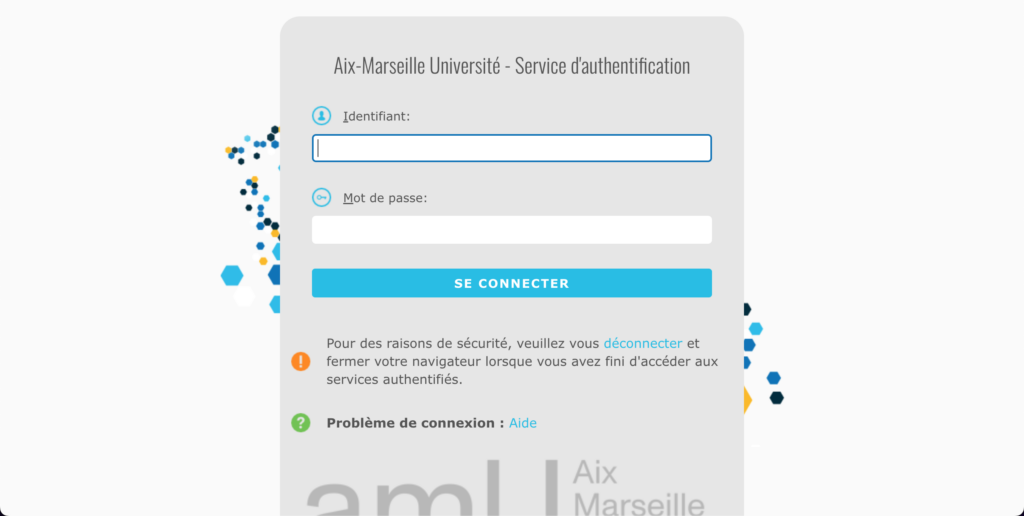 ESPACE connexion ENT AMU