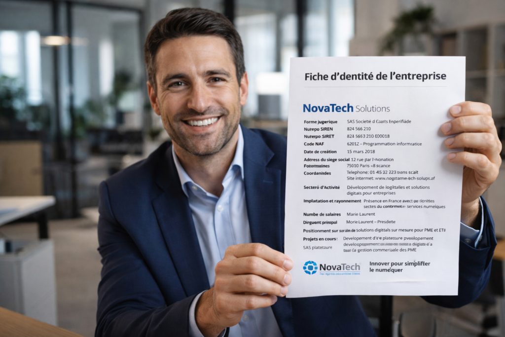 exemple Fiche d’identité entreprise